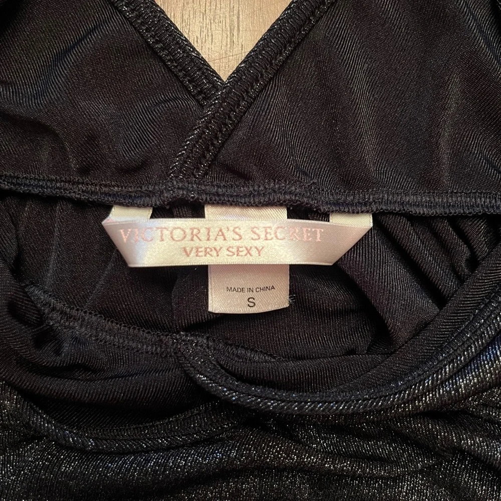 Victoria’s Secret Shimmery Black Babydoll Nightie Size Small